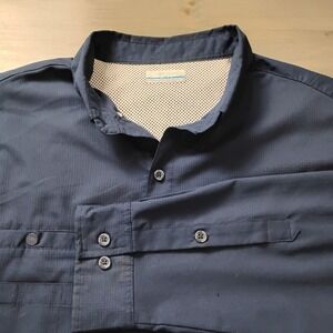 Columbia PFG Shirt Mens XL Navy Blue Fishing Omni Shade Long Sleeve Button Down